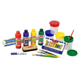 Melissa & Doug Easel Accessory Set - Paint, Cups, Brushes, Chalk, Paper, Dry-Erase Marker