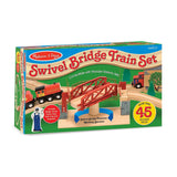 Melissa & Doug Children's Wooden Swivel Bridge (47 Pieces) Play Train Set