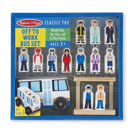 Melissa & Doug Wooden Off To Work Bus Play Set (14pc)
