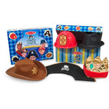 Melissa & Doug Top This! Dress-Up Hats Role Play Costume Collection - 5, Including Cowboy, Pirate, Adult Unisex, Size: One Size