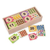 Melissa & Doug Self-Correcting Wooden Number Puzzles With Storage Box 40pc