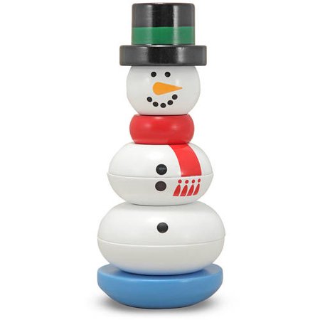 Melissa & Doug Snowman Stacker Wooden Toddler Toy (8pc)