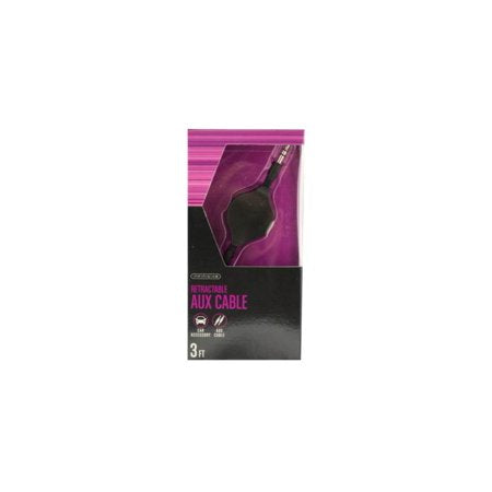 Black Retractable Auxiliary Cable 28 Available in a 20pack of 202429
