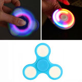 Light Up Color Flashing LED Fidget Spinner Tri-Spinner Hand Spinner Finger Spinner Toy Stress Reducer for Anxiety and Stress Relief - Light Blue