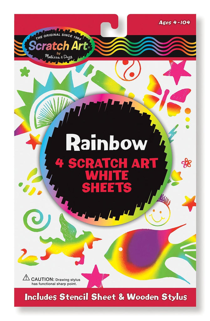 Melissa & Doug Rainbow Scratch Art White Paper