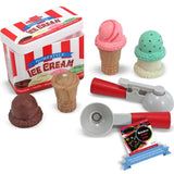 Melissa & Doug Ice Cream Scoop Set: Play Food Set Bundle with 1 Theme Compatible M&D Scratch Fun Mini-Pad (04087)