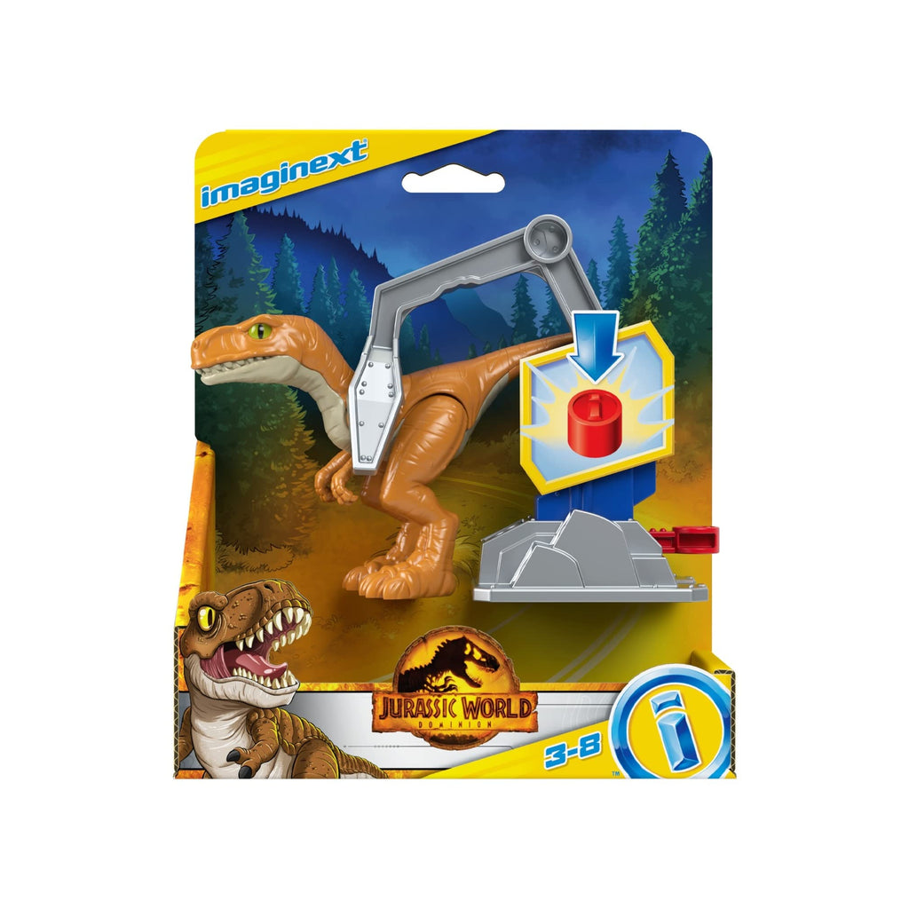 Fisher-Price Imaginext Jurassic World Dominion Atrociraptor 'Tiger' Dinosaur Toy with Removable Trap
