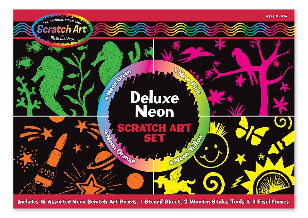 Melissa & Doug Deluxe Neon Scratch Art Set