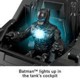 Imaginext DC Super Friends Batman Toy, Bat-Tech Tank with Light-Up Poseable Figure and Projectile Launcher
