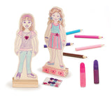 Melissa & Doug Decorate-Your-Own Wooden Fashion Dolls Craft Kit