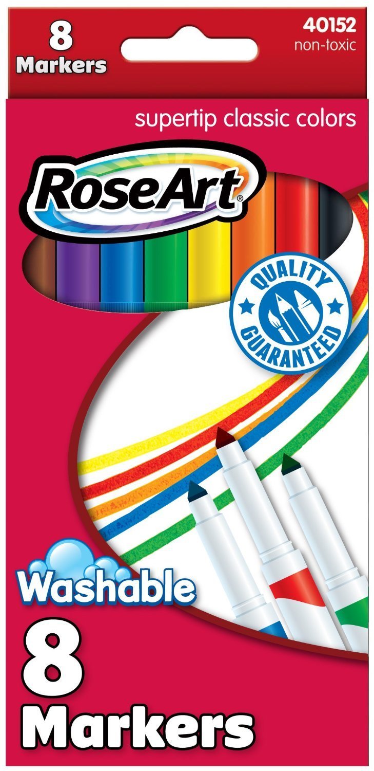 Mattel Rose Art Washable Classic SuperTip Markers 8-Count Packaging May Vary DDR88
