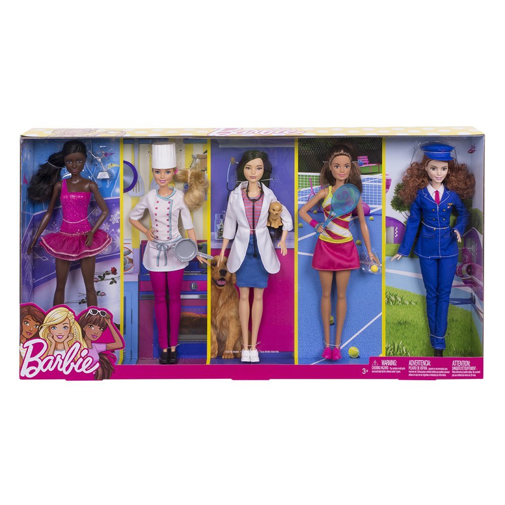 Mattel Barbie Career Fashion 5 Dolls Set FJP88