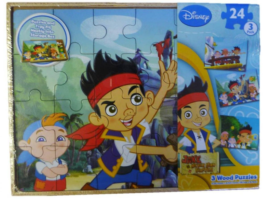 Jake And The Neverland Pirates 3 Wood Puzzles and Wood Storage Box