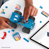 Mega Hot Wheels Smash 'n Crash Monster Truck Building Set (80pcs) - Race Ace - w/Micro Figure Driver Figure