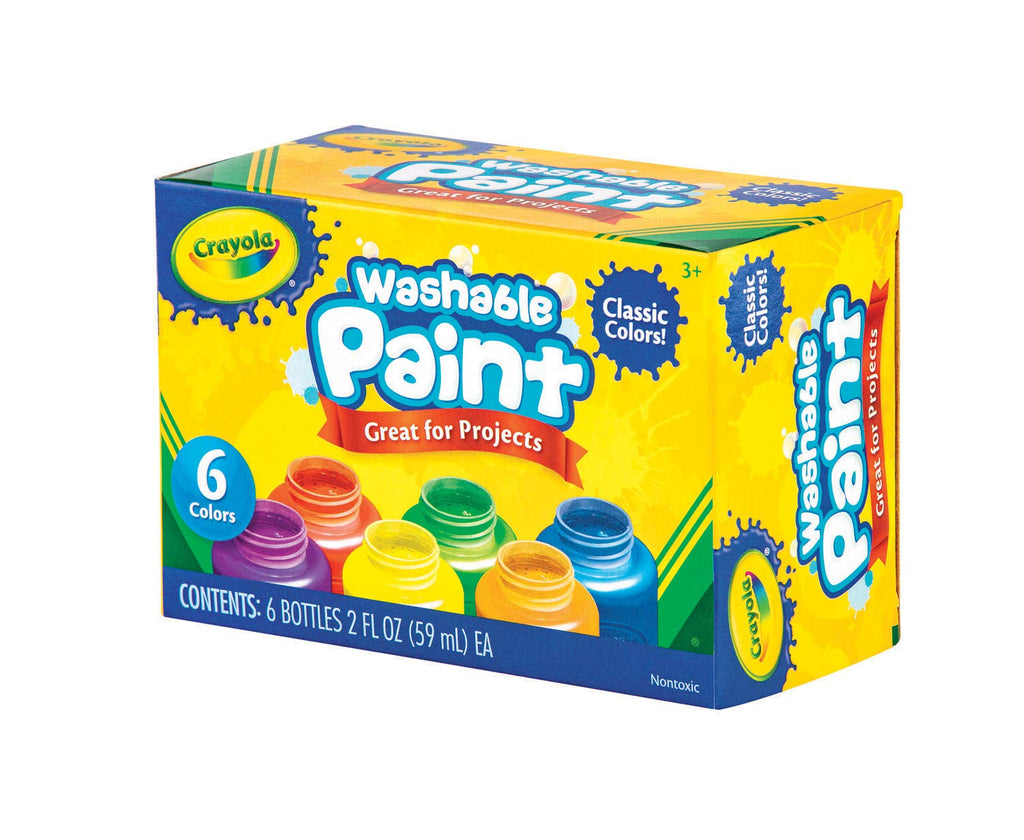 Crayola Washable Kids Paint, 6 Count, Kids At Home Activities, Painting Supplies, Gift, Assorted