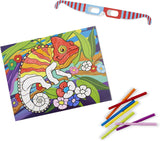 Bundle of 2 |Melissa & Doug Easy-to-See 3-D Kids' Coloring Pads (Animals & Multi-Theme)