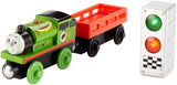 Fisher Price  Thomas & Friends Wooden Railway, Ready, Set, Race Percy - Battery Operated DFW80