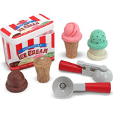 Melissa & Doug Ice Cream Scoop Set: Play Food Set Bundle with 1 Theme Compatible M&D Scratch Fun Mini-Pad (04087)
