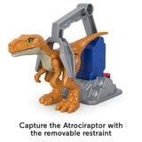Fisher-Price Imaginext Jurassic World Dominion Atrociraptor 'Tiger' Dinosaur Toy with Removable Trap