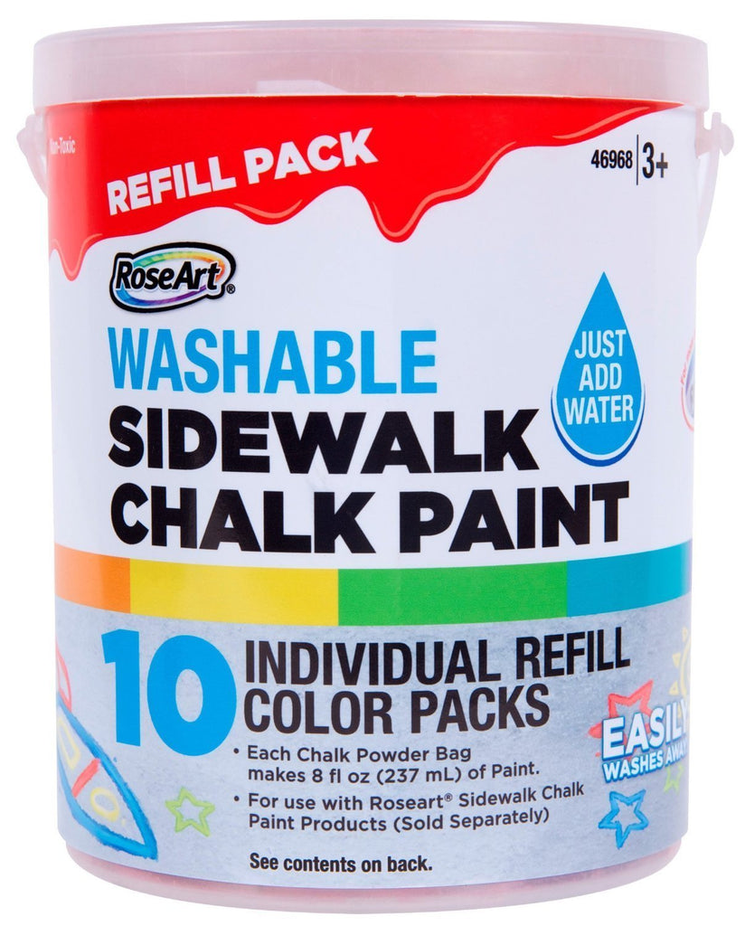 Mattel Rose Art Sidewalk Chalk Paint Bucket Refill 10ct CXX75