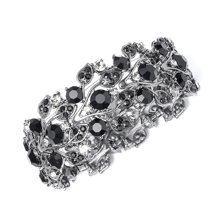 Bold Crystal Vine Wedding Stretch Bracelet 750B