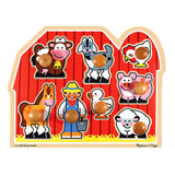 Melissa & Doug Farm Animals Jumbo Knob Wooden Puzzle 8pc