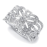 Crystal Scroll Wedding Cuff Bracelet 772B-CR