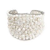 Exotic Freshwater Pearl Bridal Cuff Bracelet 778B
