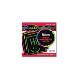 Bundle of 4: Melissa Doug Mini Scratch Art Notes |Hearts, Rainbow, Neon and Princess Pink Glitter)