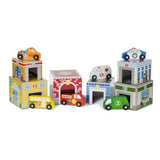 Melissa and Doug Nesting and Sorting Garages and Cars 14-Piece Play Set