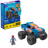 Mega Hot Wheels Smash 'n Crash Race Ace Monster Truck 80 pcs Building Set w/ Micro Figure Driver Figure