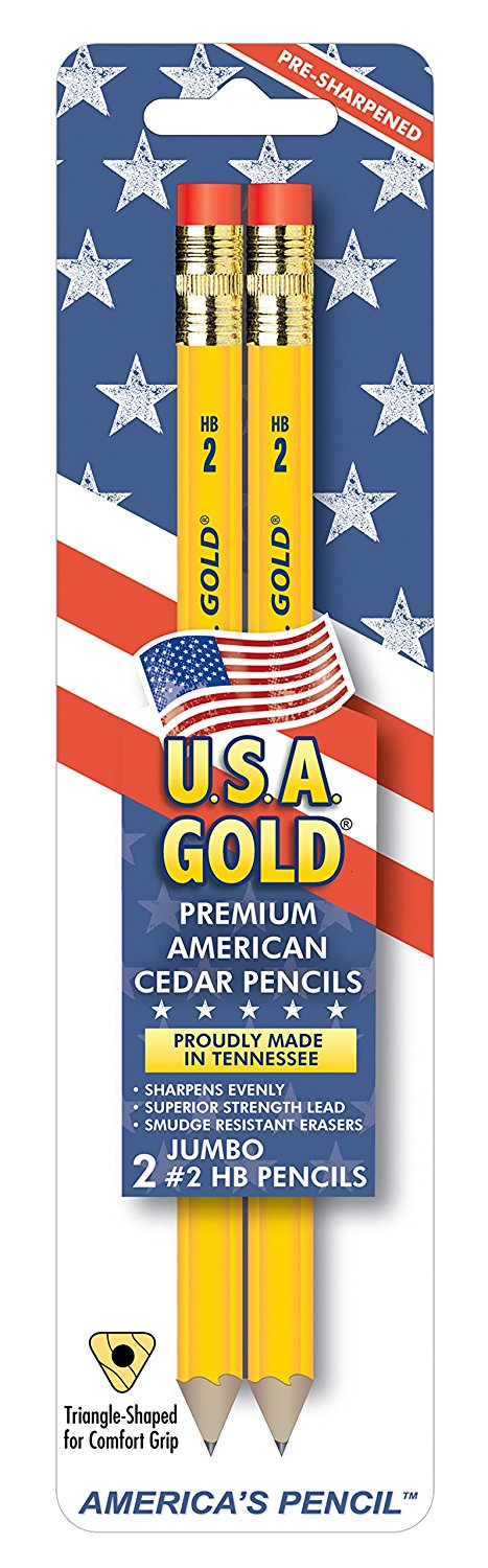 Mattel USA Gold Write Dudes Sharpened Jumbo Pencil, Pack of 2 DTN77