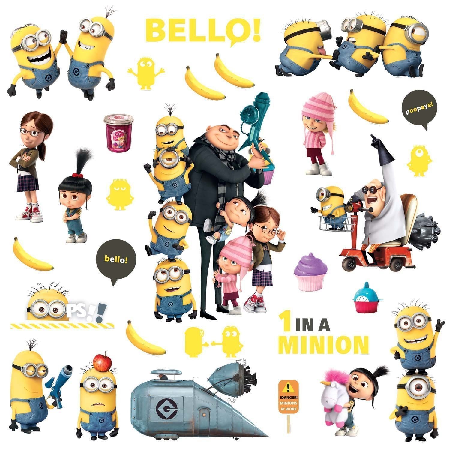RoomMates Despicable Me 2 Peel and Stick Wall Decals