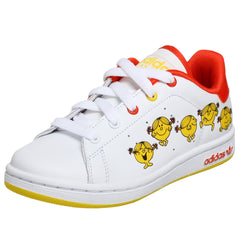 adidas Originals Little Kid Stan Smith Sneaker,White/Orange/Yellow,13.5 M US Little Kid