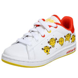 adidas Originals Little Kid Stan Smith Sneaker,White/Orange/Yellow,1 M US Little Kid