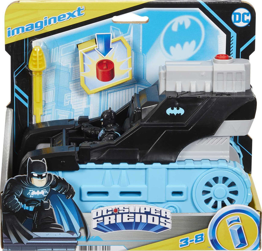 Imaginext DC Super Friends Batman Toy, Bat-Tech Tank with Light-Up Poseable Figure and Projectile Launcher 