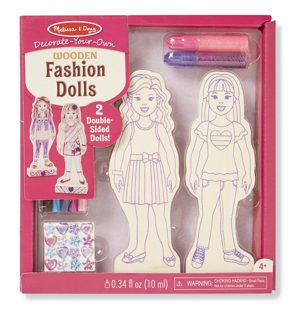 Melissa & Doug Decorate-Your-Own Wooden Fashion Dolls Craft Kit