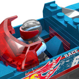 Mega Hot Wheels Smash 'n Crash Monster Truck Building Set (80pcs) - Race Ace - w/Micro Figure Driver Figure