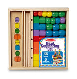Melissa & Doug Bead Sequencing Set With 46 Wooden Beads and 5 Double-Sided Pattern Boards