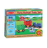 Melissa & Doug Farm Animal Wooden Train Set (12+pc)