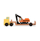 Melissa & Doug Trailer and Excavator Wooden Vehicle Set (3pc)