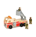 Melissa & Doug Wooden Fire Truck With 3 Firefighter Play Figures