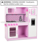 Melissa & Doug Wooden Chef's Pretend Play Toy Kitchen With Ice Cube Dispenser - Cupcake Pink/White
