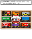 Melissa & Doug Wooden Train Cars (8-Piece Train Set)