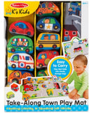 Melissa & Doug Take-Along Town Play Mat (19.25 x 14.25 inches) With 9 Soft Vehicles