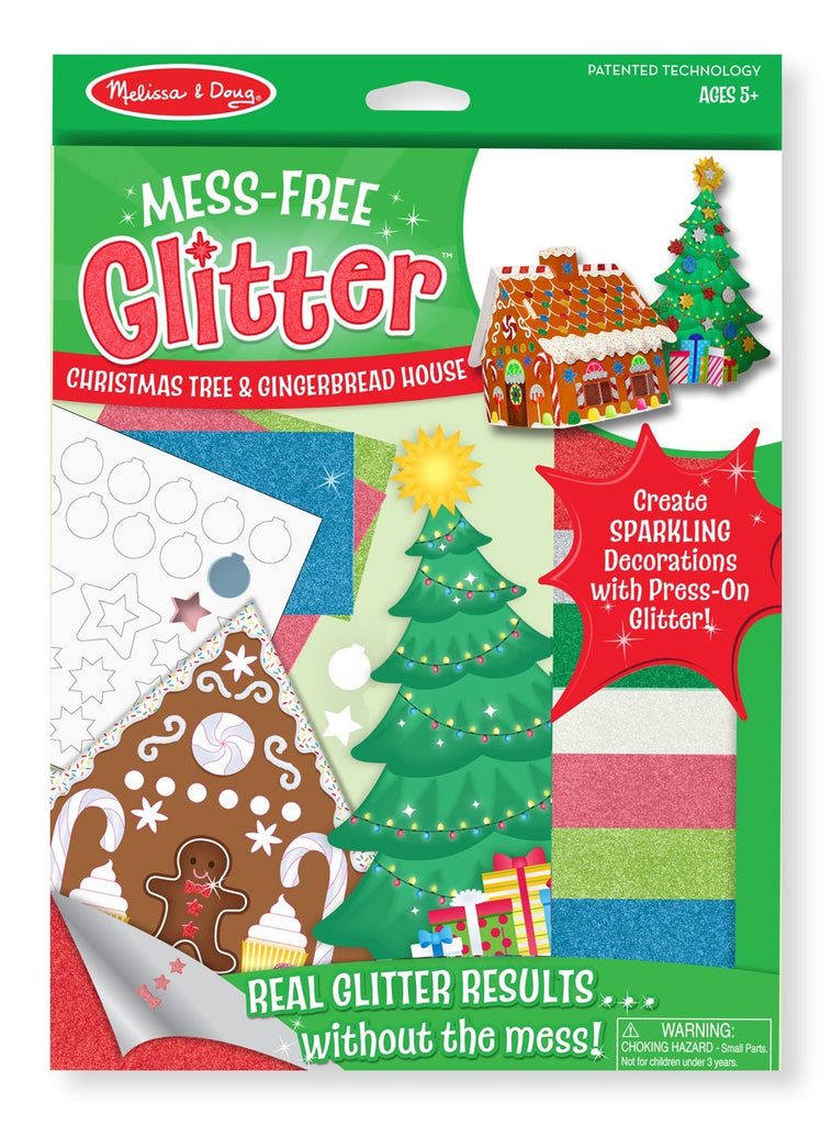 Melissa Doug Mess Free Glitter - Christmas Tree & Gingerbread House 8404