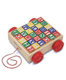 Melissa & Doug Classic ABC Wooden Block Cart Educational Toy With 30 Solid Wood Blocks