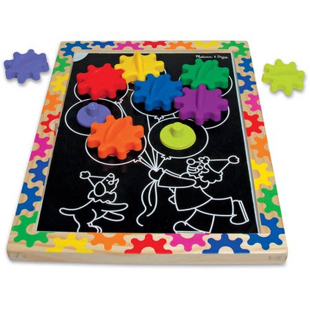 Melissa & Doug Switch and Spin Magnetic Gear Board - Educational Toy With 8 Gears and 5 Double-Sided Designs Board Game