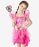 Melissa & Doug Flower Fairy Role Play Costume Set (3 pcs) - Pink Dress, Wings, Wand