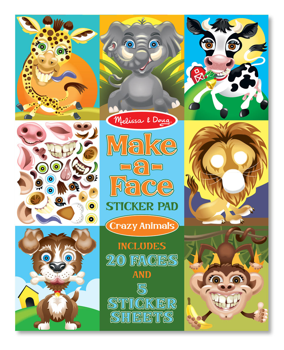 Melissa & Doug Make-a-Face Sticker Pad - Crazy Animal 8605